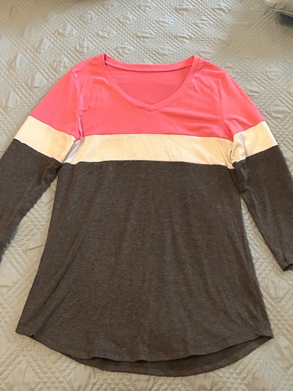 Women’s Colorblock 3/4 Sleeve Tee, Size Small